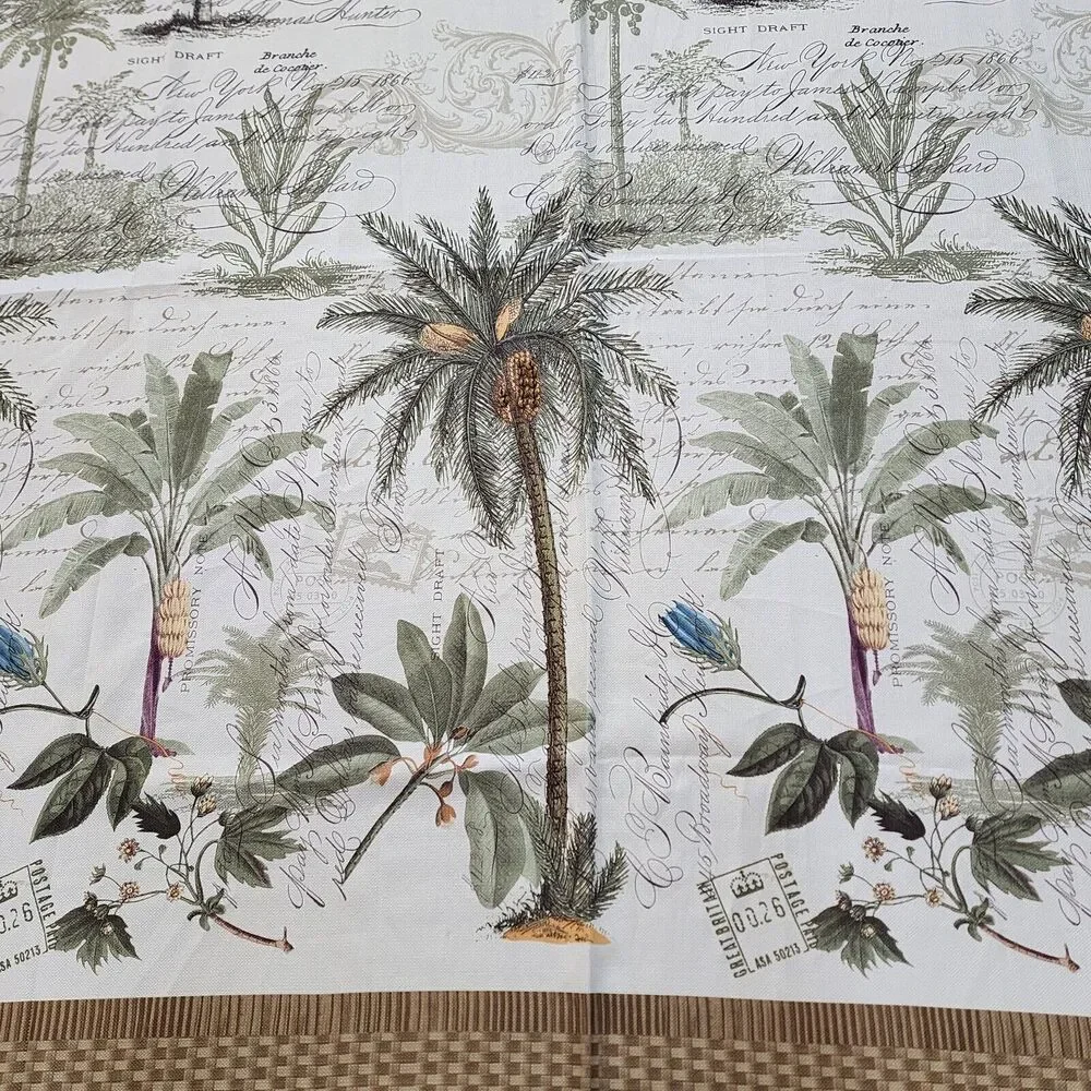Avanti Home Linens Shower Curtain Colony Palm Tree Beaded Accents 72